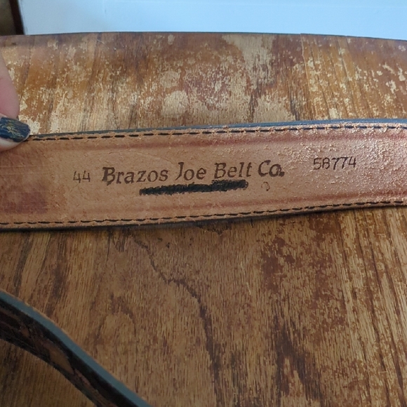 Brazos Joe Belt CO Trucker Rustic Leather Belt 41-44" 58774 Unique Gift - Picture 9 of 10